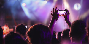 Taking picture at a music concert